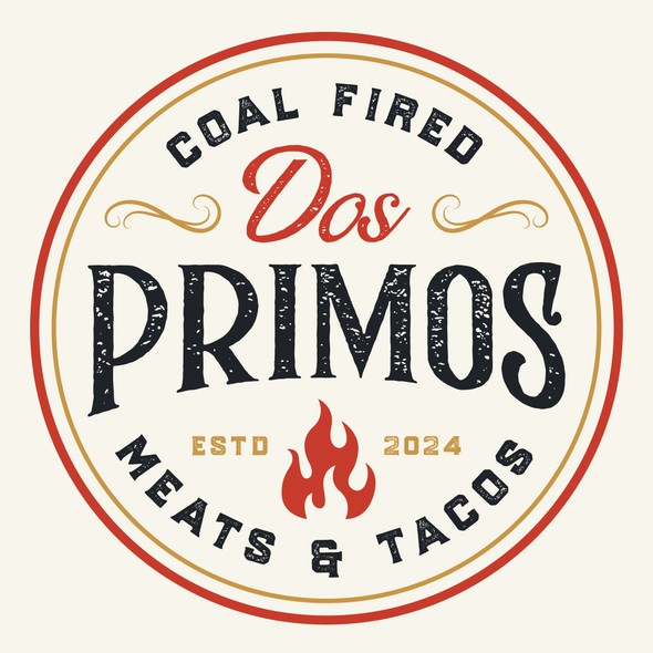 Meat logo with the title 'Dos Primos'