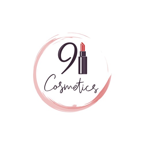 Lipstick design with the title 'Logo concept for 91 Cosmetics'