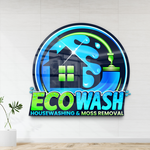Cleaning and maintenance logo with the title 'EcoWash'