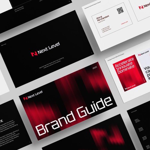 Neon design with the title 'Logo and Brand Guide for HR Company'