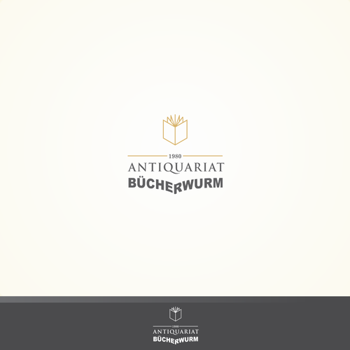 Outline design with the title 'Simple logo for an antique book store'