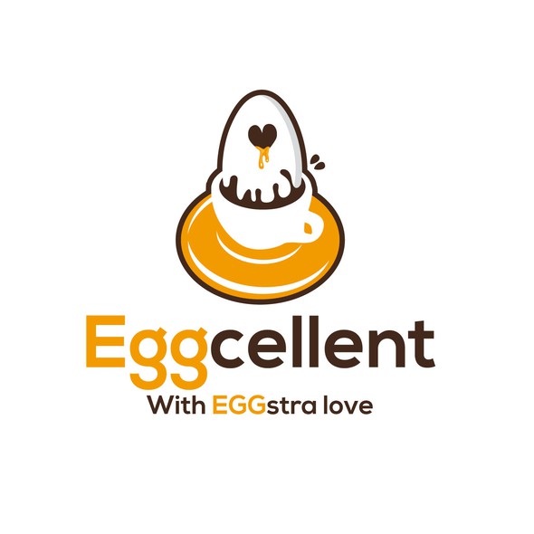 Beverage brand with the title 'Logo for eggcellent cafè'