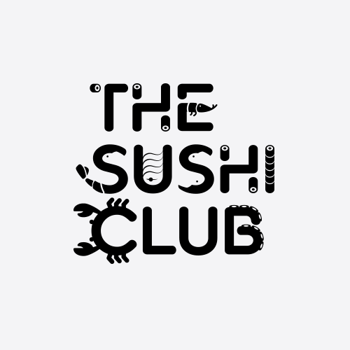 Sushi design with the title 'The sushi club'