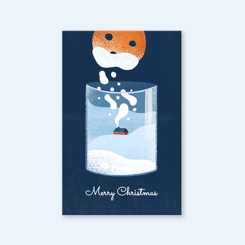 Christmas illustration with the title 'Christmas card'