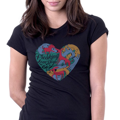 Heart t-shirt with the title 'dog lover t-shirt'