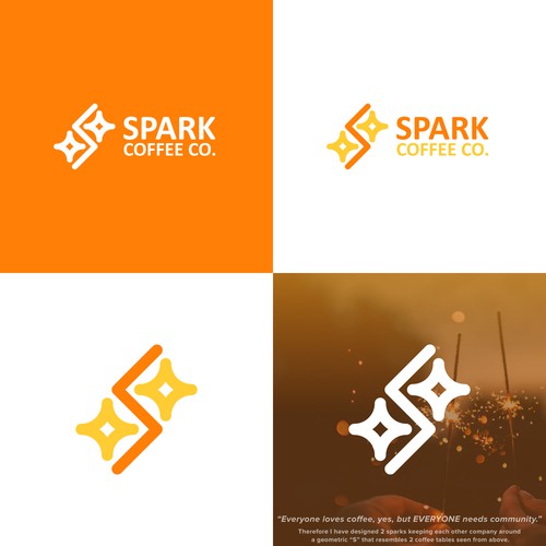Spark logo with the title 'Spark Coffee Logo'