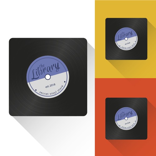 Vinyl record logo with the title 'Logotype of vinyl store'