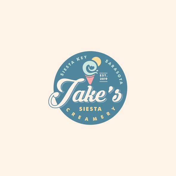 Beach bar logo with the title 'Jake's'