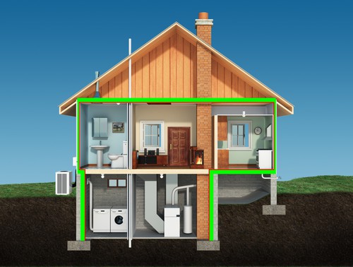 Home illustration with the title '3D House cutaway'