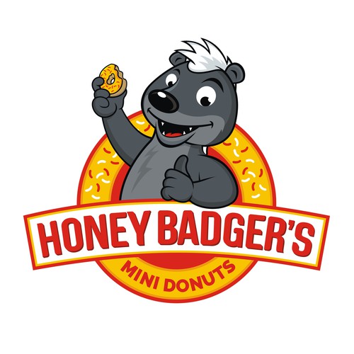 Donut  logo with the title 'Honey Badger's Donuts'