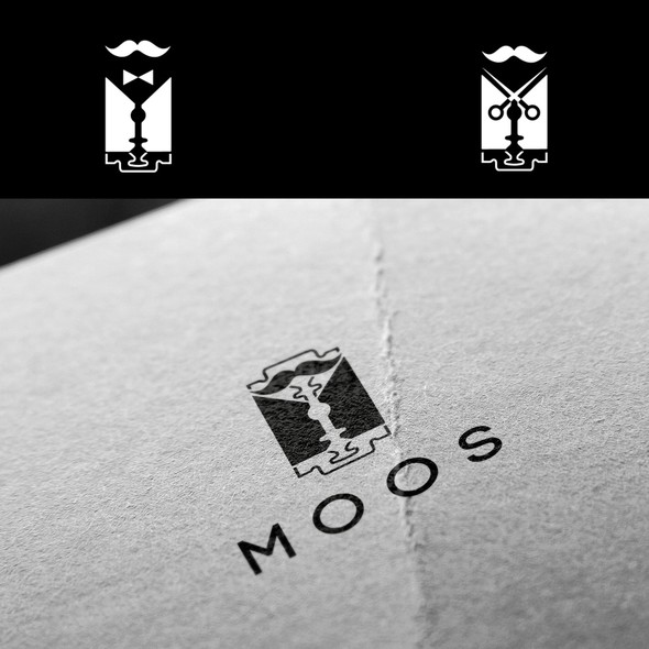 Pen tool logo with the title 'Moos'