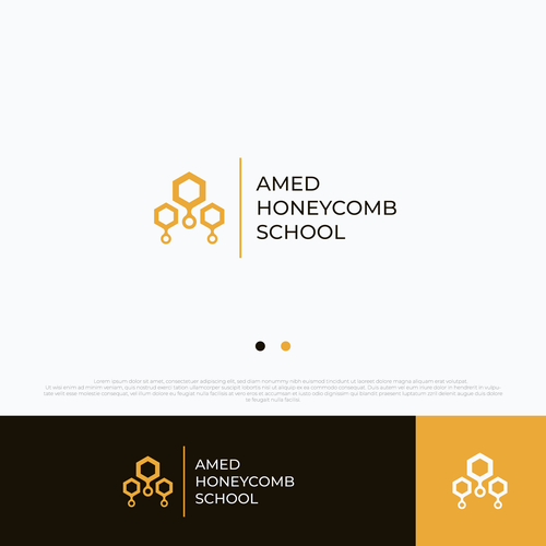 Honeycomb logo with the title 'amed'