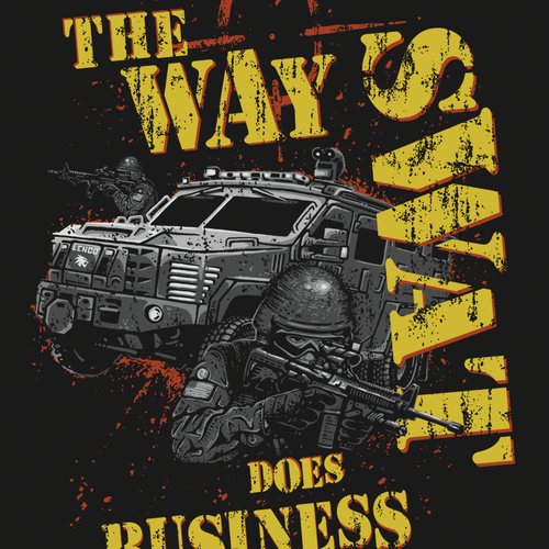 Automotive t-shirt with the title 'T-shirt design for Lenco Armored Vehicles'