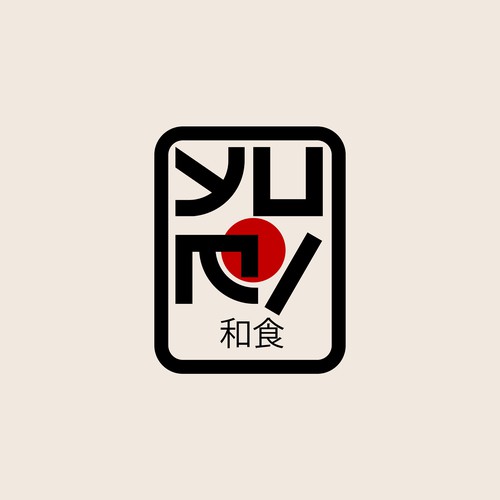Japanase restaurant logo with the title 'YUMI Japanese Restaurant- Minimal cultrual Logo'