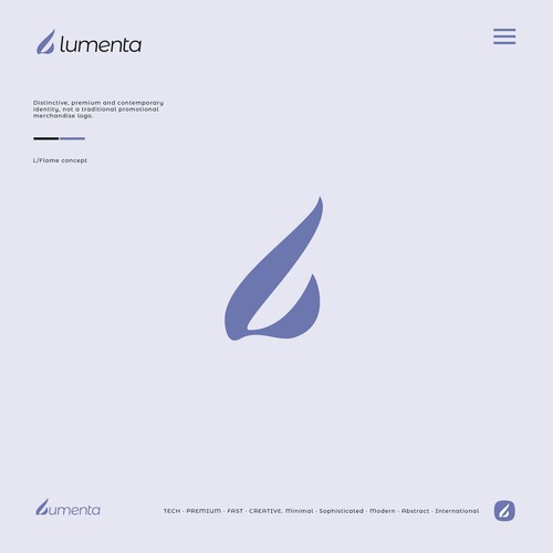 Flame design with the title 'Lumenta'