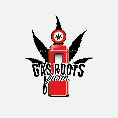 Marijuana brand with the title 'GasRoots Farm'