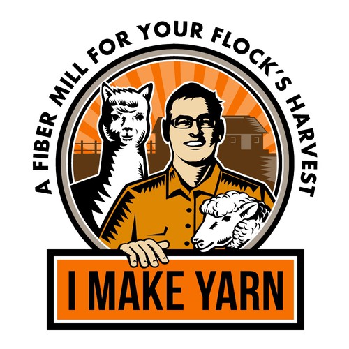 Sheep logo with the title 'I Make Yarn Logo'