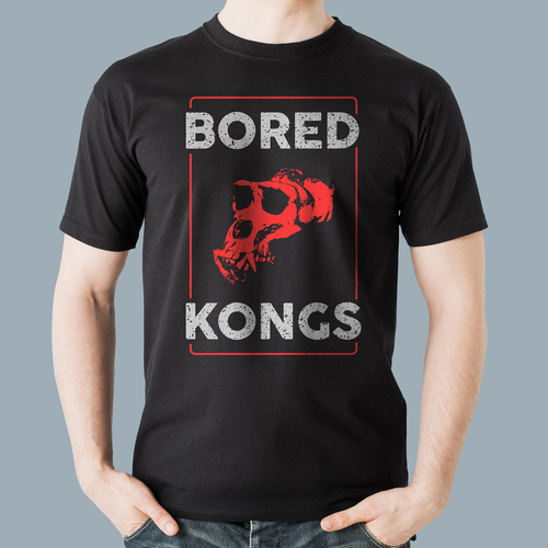 Skater design with the title 'Bored Kongs - Skull Logo'
