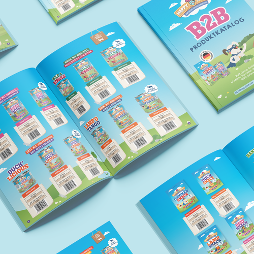 Catalogue design with the title 'Happy Jacky B2B Product catalogue '