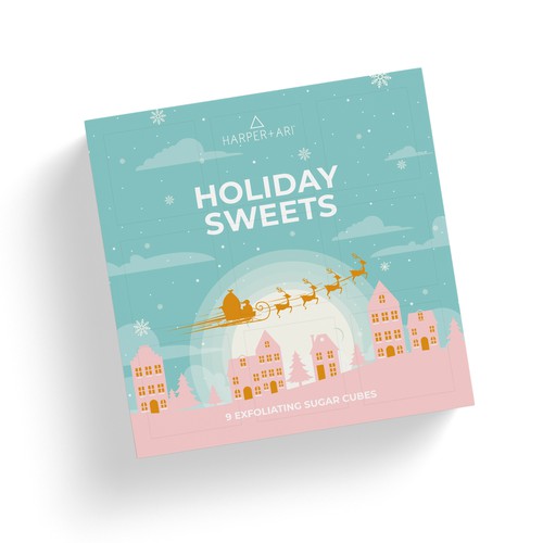 Cute packaging with the title 'Sugar Cubes packaging'