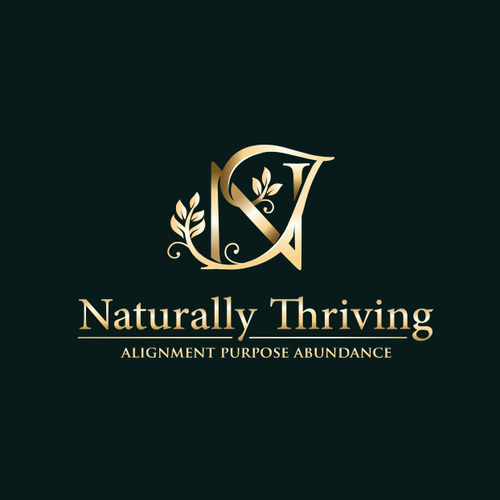 Floral logo with the title 'Naturally Thriving Logo for business consultant'