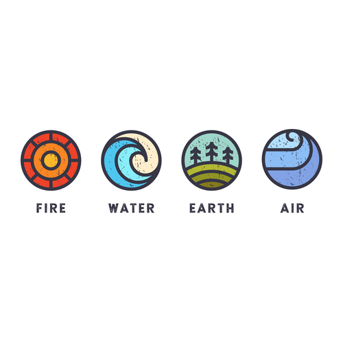 Air design with the title '4 Elements of Life'