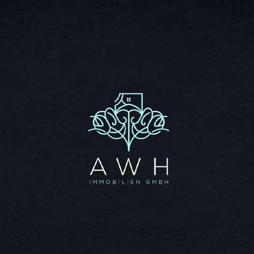 Line design with the title 'AWH-Immobilien GmbH'
