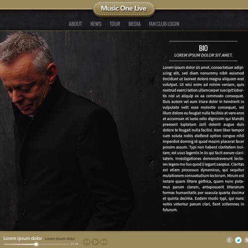 Music website with the title 'Music One Live'