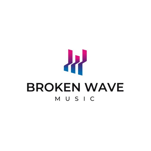 Broken logo with the title 'Minimalist Logo design for Broken Wave Music'