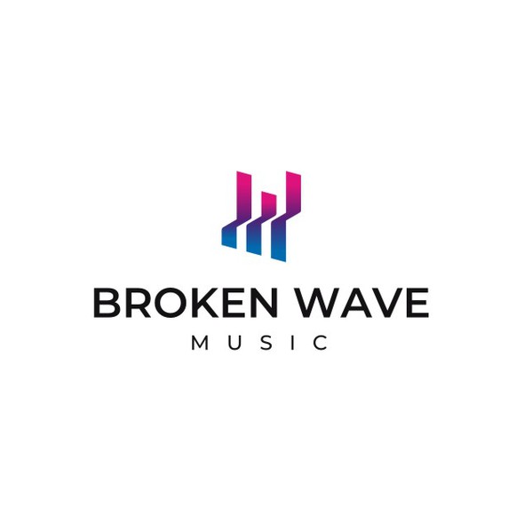 Crack logo with the title 'Minimalist Logo design for Broken Wave Music'