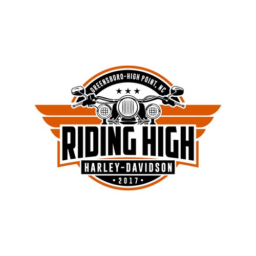 Dealer logo with the title 'riding high'