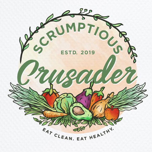 Eating logo with the title 'Scrumptious Crusader'