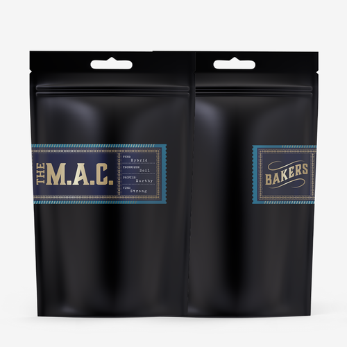 Vintage label with the title 'Bakers CBD products line'