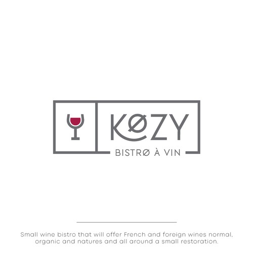 Glass design with the title 'Logo for wine bistro. '