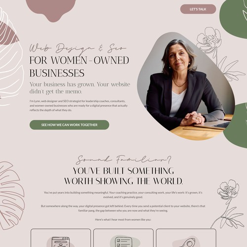 Branding website with the title 'Organic Web Design for Women-Owned Businesses'