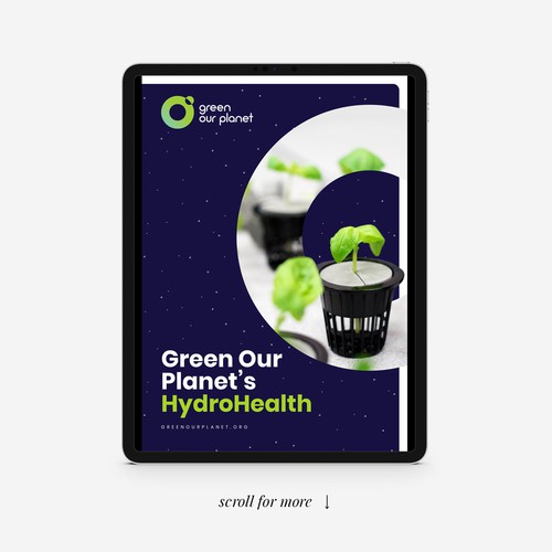 Interactive PDF design with the title 'Green Our Planet's Brochure'