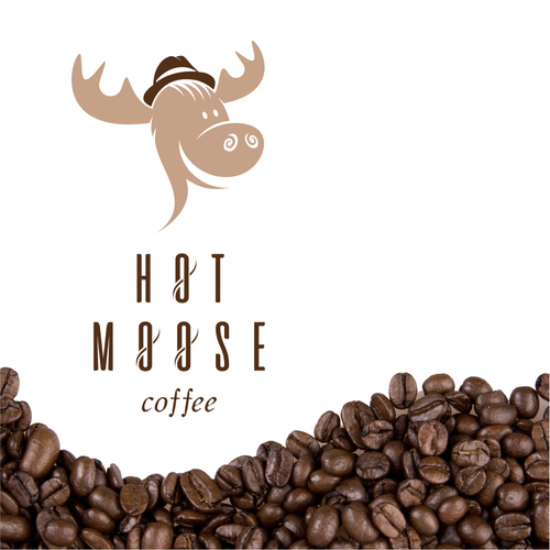 Coffee logo with the title 'Hot Moose Coffee'