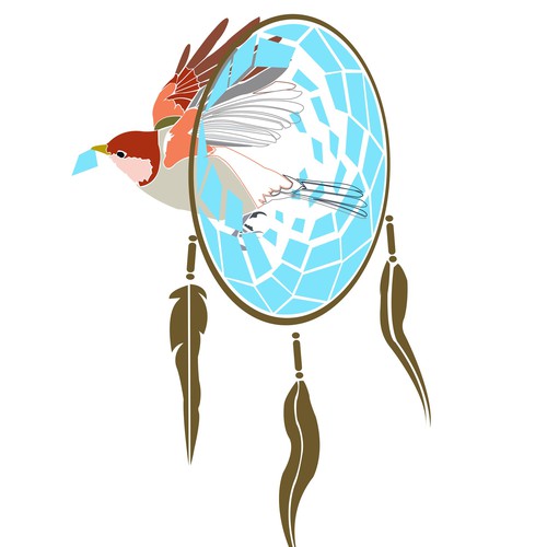 Dreamcatcher design with the title 'take your dreaming colors'