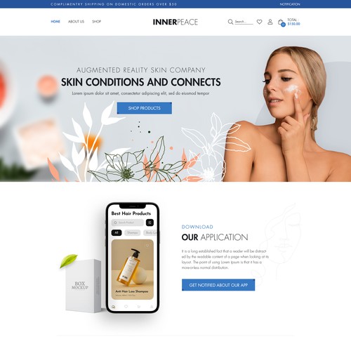 Care design with the title 'Inner Page Landing Page Design'