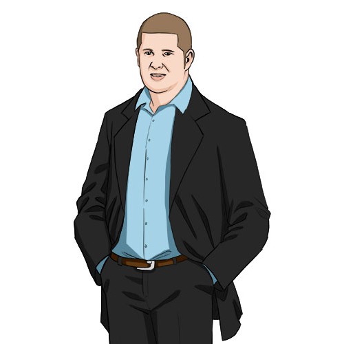 Man illustration with the title 'Create a Vectorized/Cartoon Character'