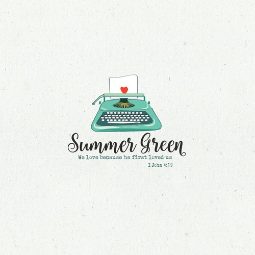 Typewriter design with the title 'Fun logo concept for a religious writer'