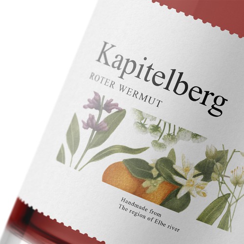 Spirits label with the title 'Label design Vermouth liquor '