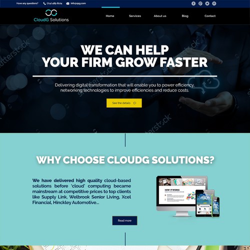 Consultant website with the title 'Cloud Solutions IT Website Design'