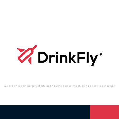 Fly logo with the title 'drinkfly- wine delivery'