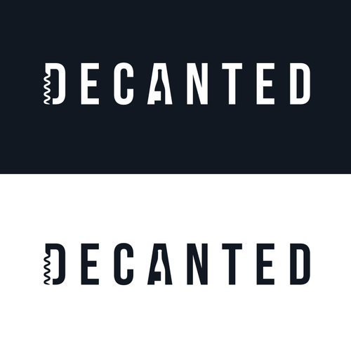 Wine bottle logo with the title 'Bold, minimalist wordmark for wine tasting room'