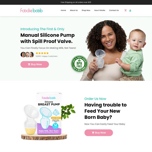 Baby food design with the title 'Foodie Boob'