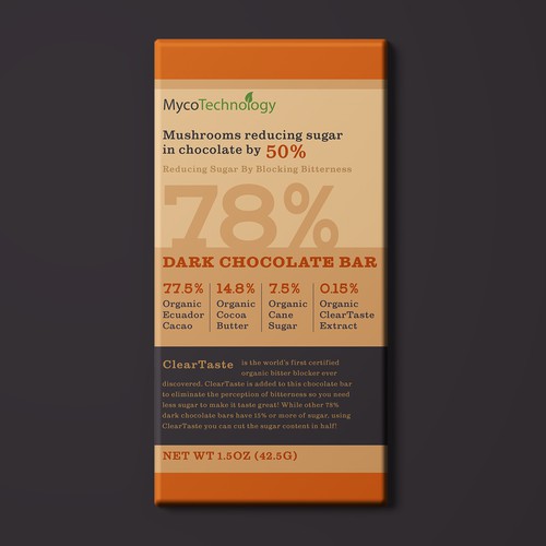 Gourmet design with the title 'Packaging Design for Chocolate Bar'