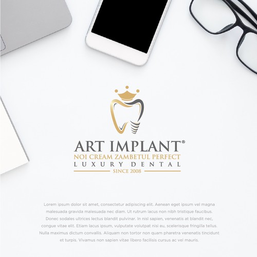 Implant logo with the title 'Logo design contest winner'