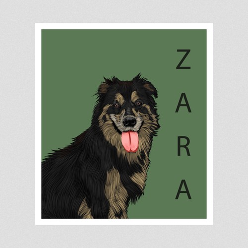 Pet illustration with the title 'Pet portrait illustration'