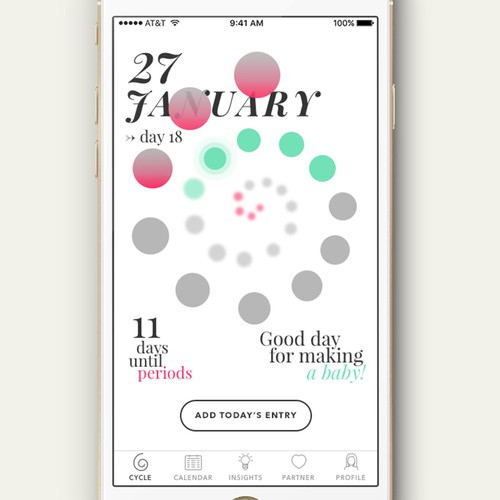 Crazy design with the title 'Crazy concept for a periods app'